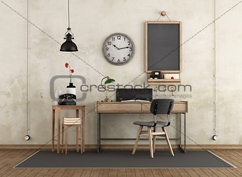 Home workspace in industrial style