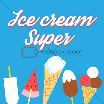 Vector super delicious ice cream poster