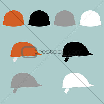 Construction helmet different colour icon.