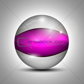 Glass sphere with purple line