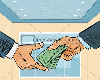 Businessman giving money