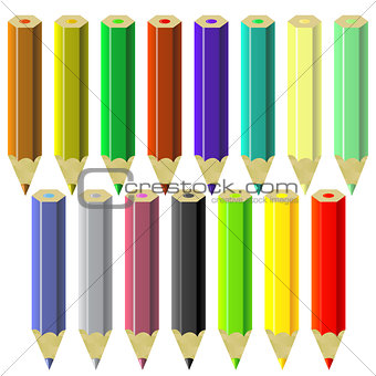 Set of Colorful Pencils