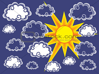 Clouds and sun background