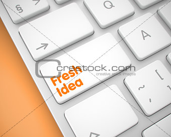 Fresh Idea - Message on the White Keyboard Key. 3D.