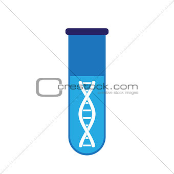 Tub with dna on white background