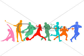 Group of athletes and sportsman illustration