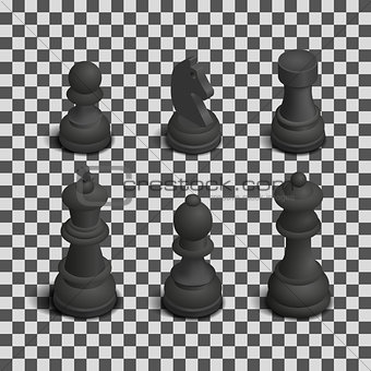 Chess figures isometric, vector illustration.