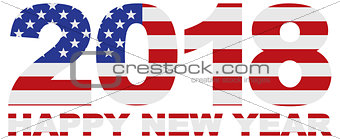 2018 Numerals with USA American Flag Illustration