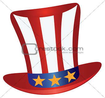 Fourth of July Hat Gold Stars Illustration