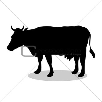 Cow farm mammal black silhouette animal
