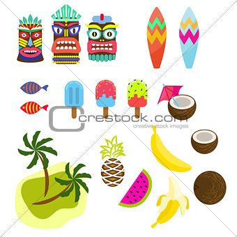 Hawaii tropic colorful clipart vector.
