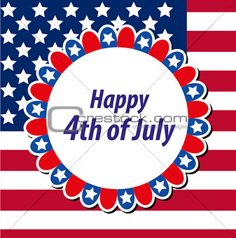 Happy 4th july greeting card, poster. American Independence Day template for your design. Vector illustration.