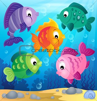 Stylized fishes theme image 6