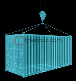 X-Ray Image Of Shipping container with hook