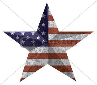 4th of July Star Oultine with USA Flag Texture Illustration