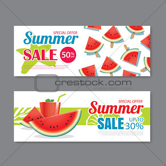 Summer sale voucher background template. Discount coupon. Banner