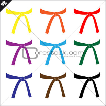Martial arts. Karate colored belts