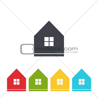 House icon set Real estate logo template vector image