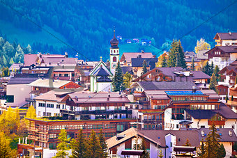 Alpine village of San Cassiano view
