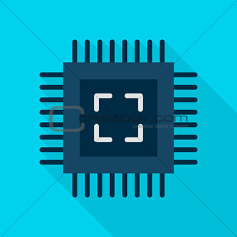 Computer Chip Flat Icon
