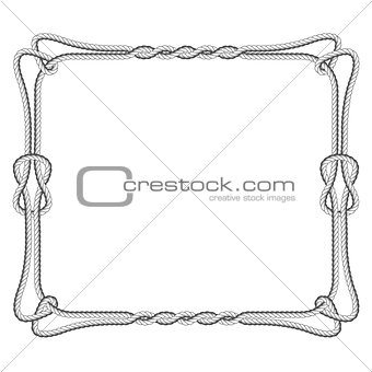 Rope square frame with knots and loops