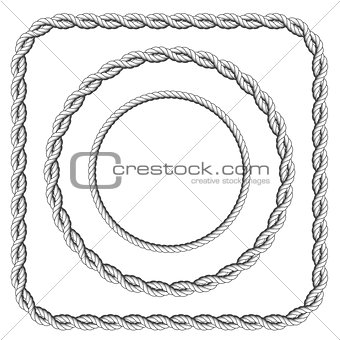 Frames of twisted rope with rounded corners