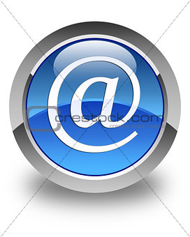 Email address icon glossy blue round button