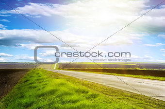 Highway on a clear sunny day