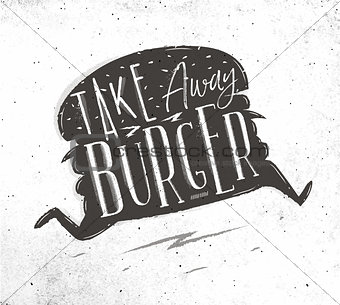 Poster take away burger
