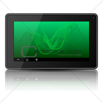tablet with an abstract pattern on the screen