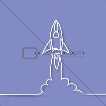 Start up. Rocket thin line icon.
