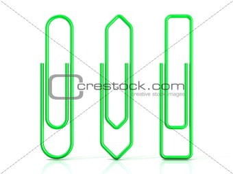 Paper clips isolated over white background, Three basic shapes. 