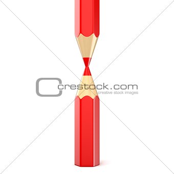 Red pencils timber. Education, back to school concept. 3D