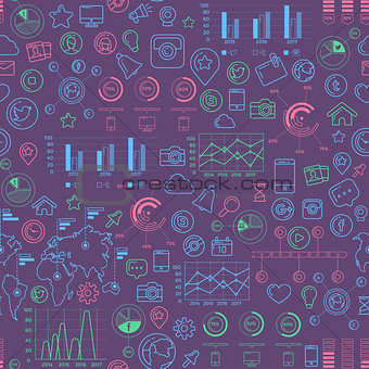 Social Media Colorful Seamless Pattern