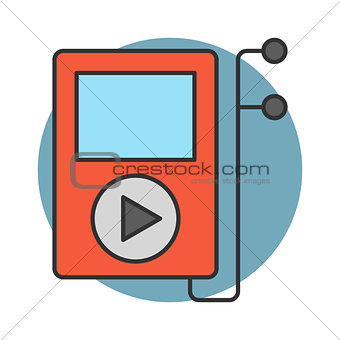 Player flat line icon