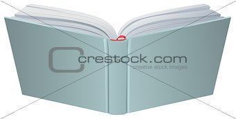 Open book hardcover 3d realistic vector illustration
