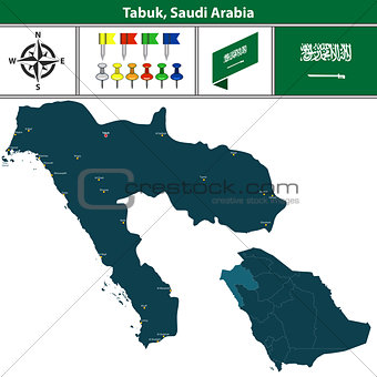 Map of Tabuk, Saudi Arabia