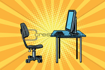 computer workstation and chair