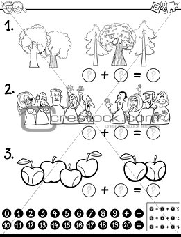 calculating maths activity coloring page