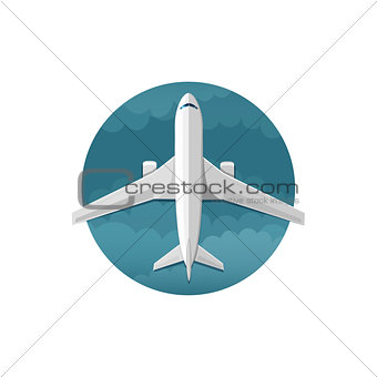 Vector icon of airplane top view