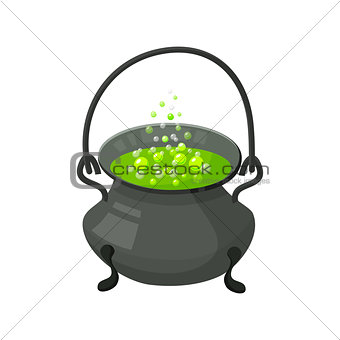 Halloween witch s cauldron with potion. Halloween icon isolated on white background