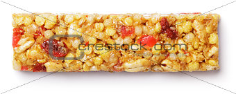 granola bar (muesli or cereal bar) isolated on white