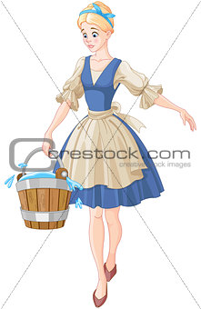 Cinderella Holds a Bucket
