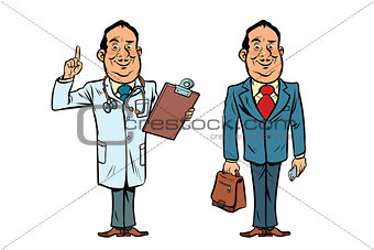 Smiling doctor and businessman