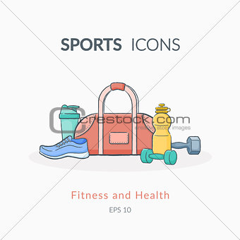 Sports equipment background.