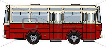 Old dark red bus