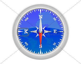 Sea compass on a white background