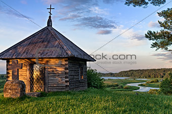 Old chapel at sunset
