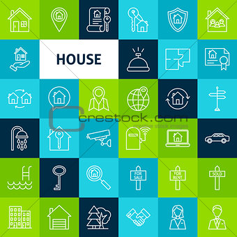 Vector Line House Icons