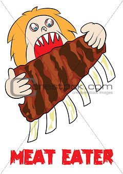 meat eater lover carnivore funny cartoon
